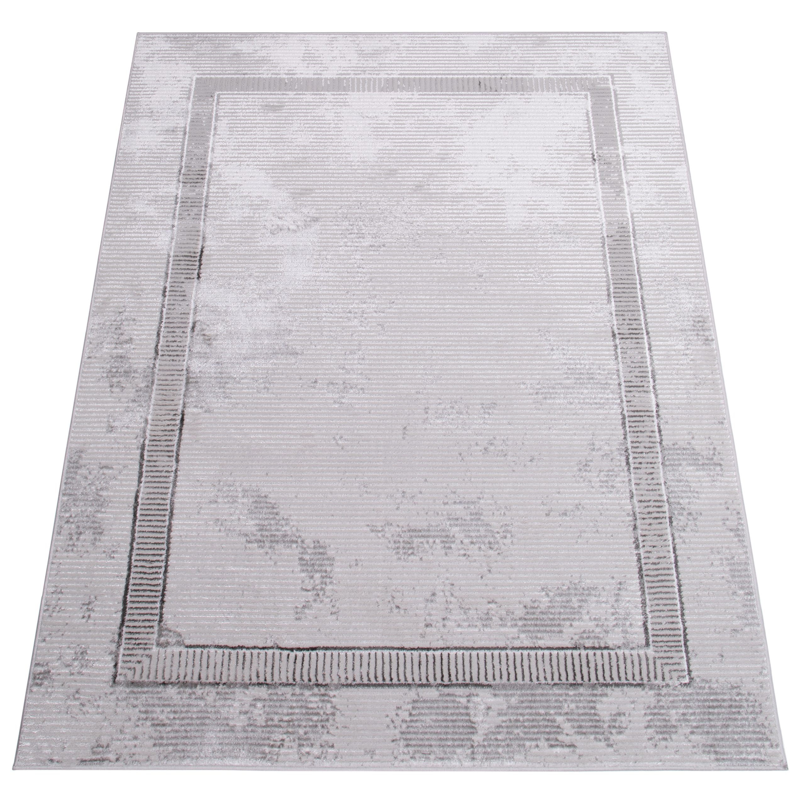 Vloerkleed Crystal Grijs Frame Gevlekt 3D Effect