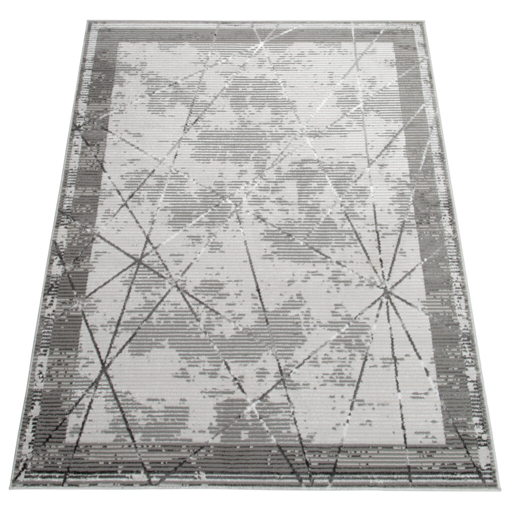 Vloerkleed Crystal Grijs Frame Geometrisch 3D Effect