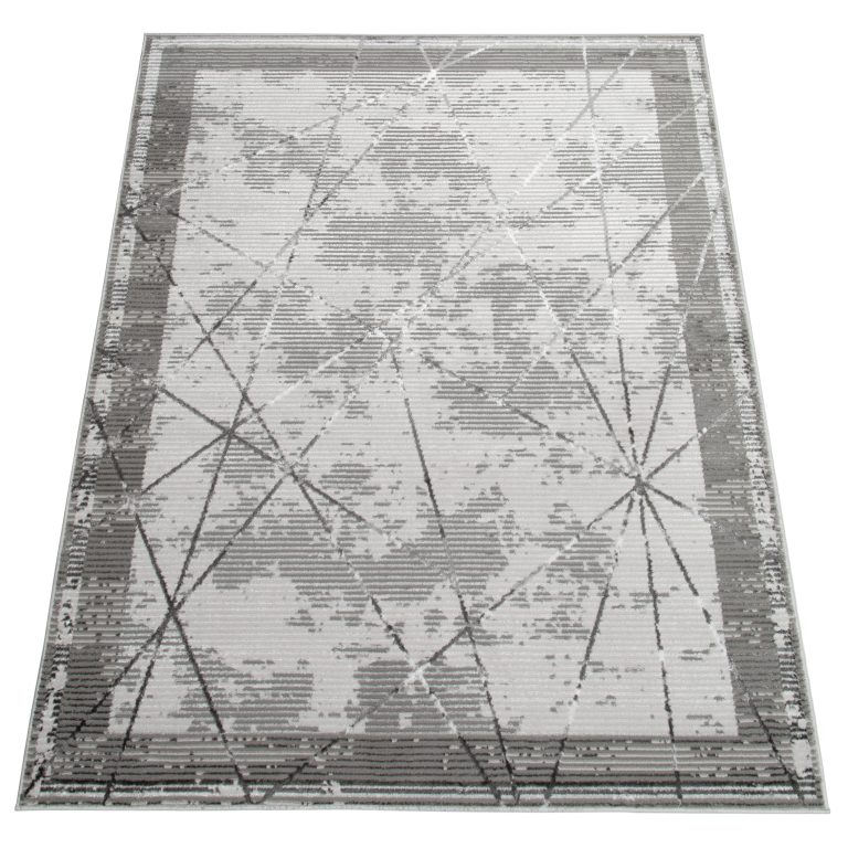 Vloerkleed Crystal Grijs Frame Geometrisch 3D Effect