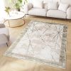 Vloerkleed Crystal Groen Beige Frame Geometrisch 3D Effect