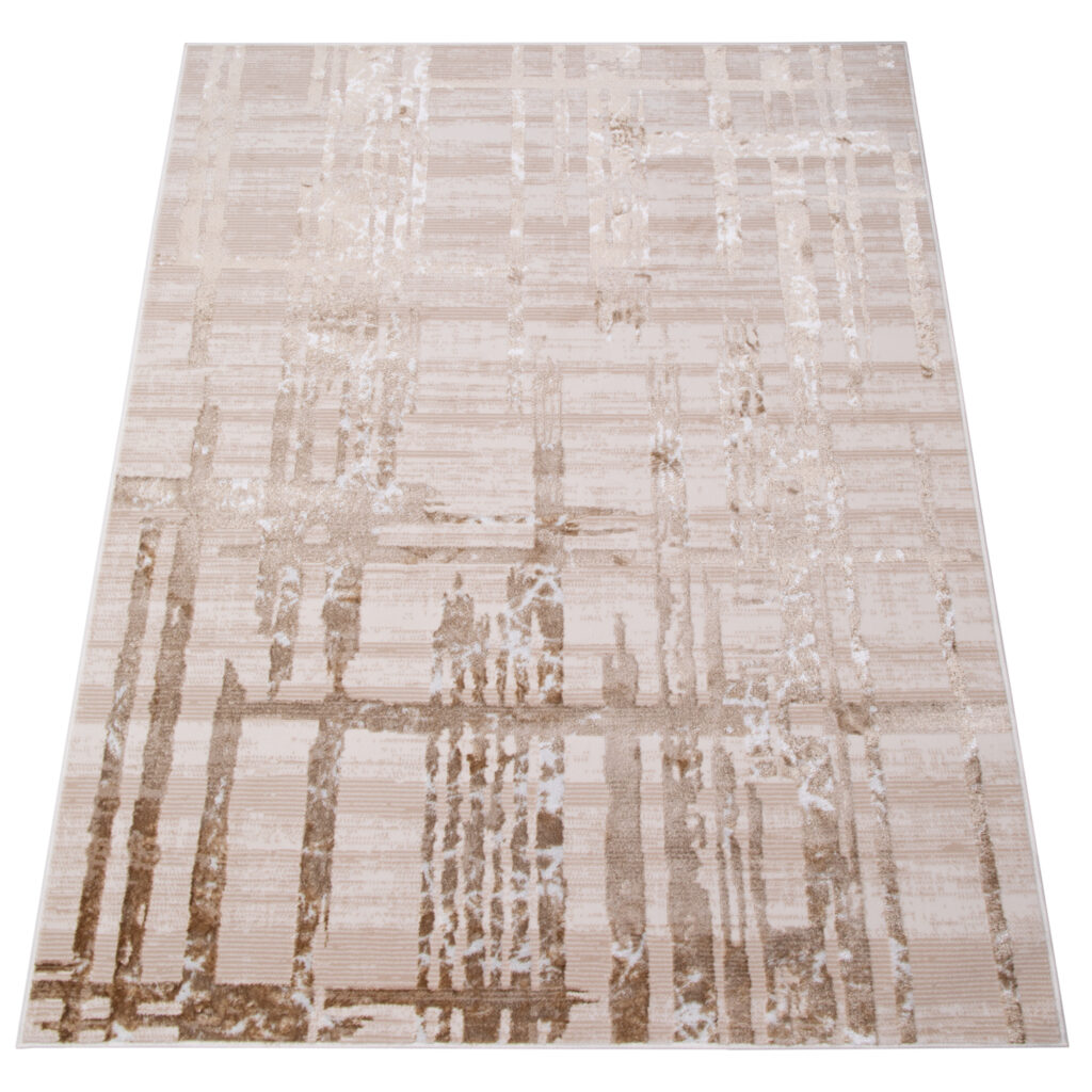 Vloerkleed Crystal Beige Bruin Abstract 3D Effect
