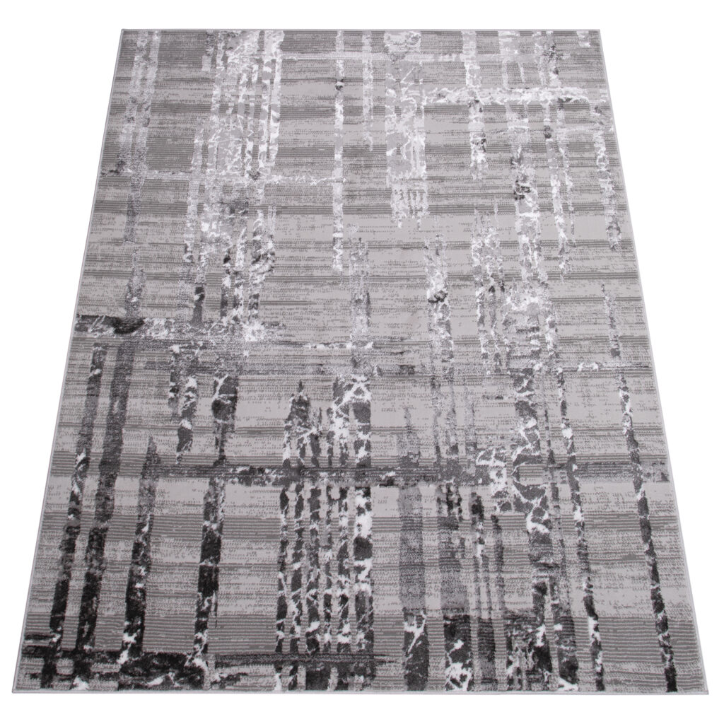 Vloerkleed Crystal Grijs Gestreept Abstract 3D Effect