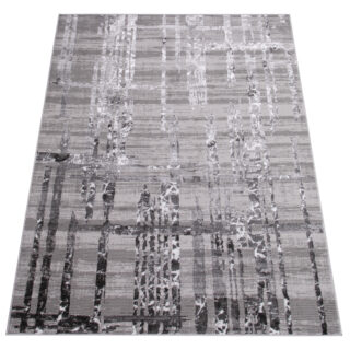 Vloerkleed Crystal Grijs Gestreept Abstract 3D Effect