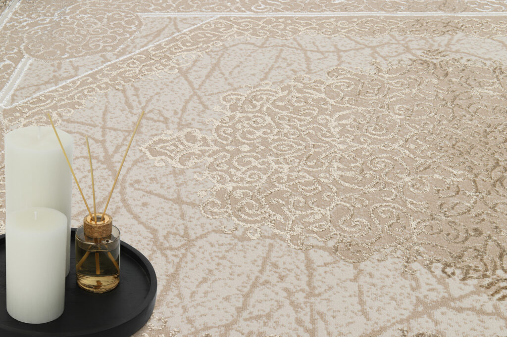 Vloerkleed Ares Bruin Beige Rozet Vintage