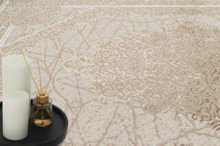 Vloerkleed Ares Bruin Beige Rozet Vintage