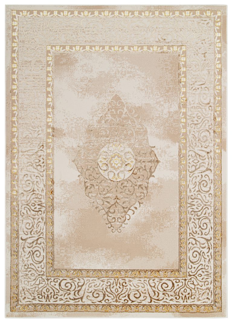 Vloerkleed Ares Goudkleur Bruin Beige Rozet