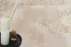 Vloerkleed Ares Goudkleur Bruin Beige Rozet