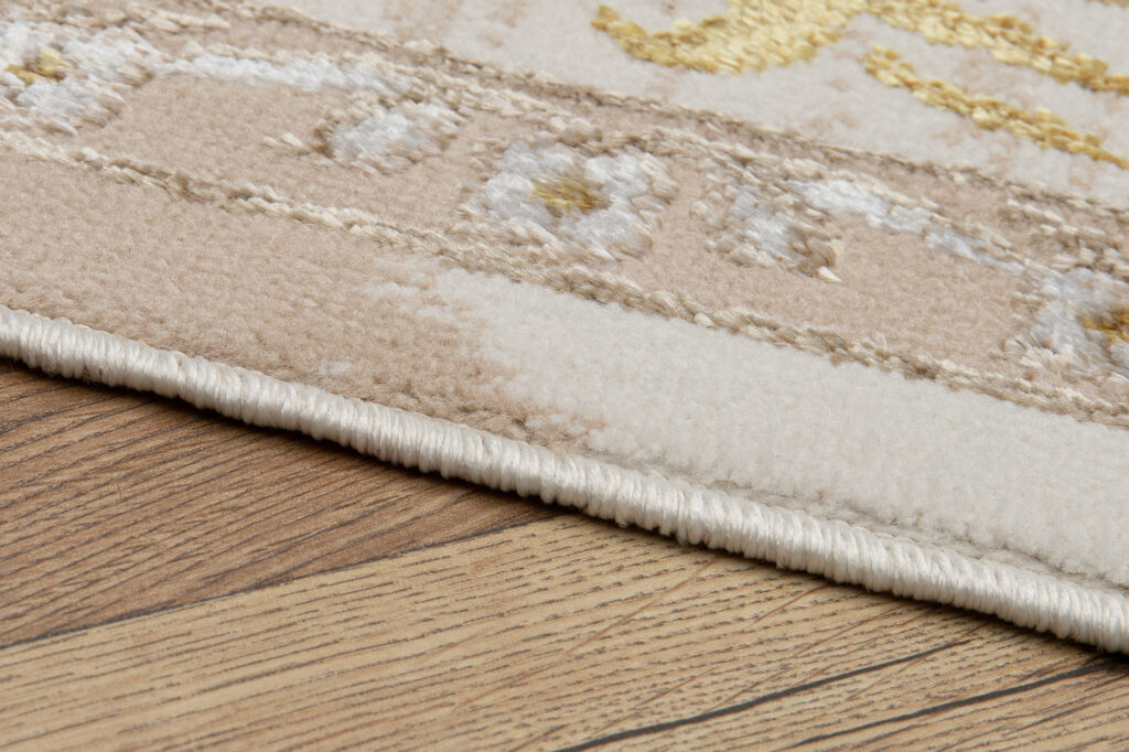 Vloerkleed Ares Goudkleur Beige Rozet Vintage