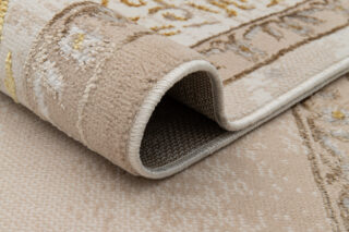 Vloerkleed Ares Goudkleur Beige Rozet Vintage