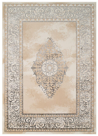Vloerkleed Ares Grijs Beige Rozet Vintage