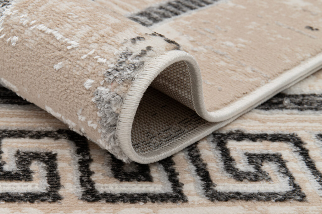 Vloerkleed Ares Grijs Beige Frame Gezaagd