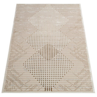 Vloerkleed Crystal Bruin Beige Vintage Ruiten 3D Effect