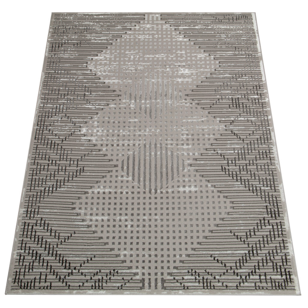 Vloerkleed Crystal Grijs Vintage Ruiten 3D Effect