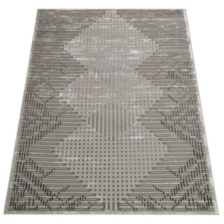 Vloerkleed Crystal Grijs Vintage Ruiten 3D Effect
