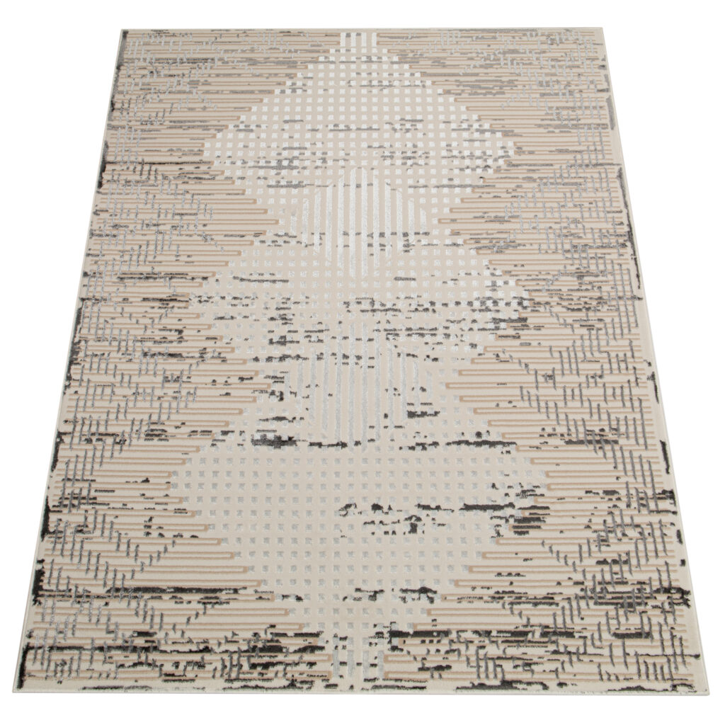Vloerkleed Crystal Light Grey Vintage Ruiten 3D Effect