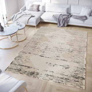 Vloerkleed Crystal Light Grey Vintage Ruiten 3D Effect