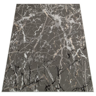 Vloerkleed Crystal Donker Grijs Abstract Marmer 3D Effect