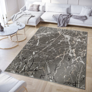 Vloerkleed Crystal Donker Grijs Abstract Marmer 3D Effect