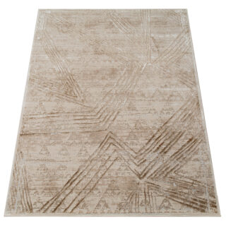 Vloerkleed Crystal Cream Bruin Gevlekte Lijnen 3D Effect