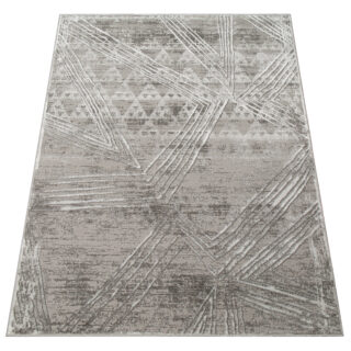 Vloerkleed Crystal Licht Grijs Gevlekte Lijnen 3D Effect