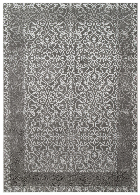Vloerkleed Ares Donker Grijs Ornamenten Vintage