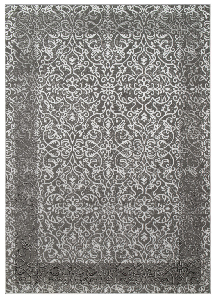 Vloerkleed Ares Donker Grijs Ornamenten Vintage