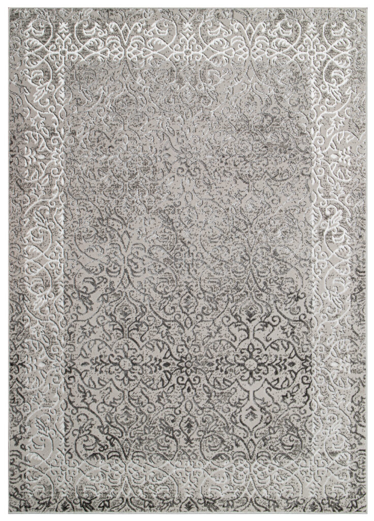 Vloerkleed Ares Licht Grijs Ornamenten Vintage