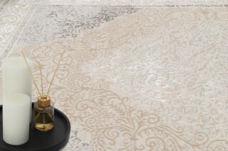 Vloerkleed Ares Creme Grijs Vintage Medaillon