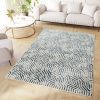 Vloerkleed Crystal Blauw Wit Lijnen 3D Effect