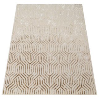 Vloerkleed Crystal Bruin Creme Beige Lijnen 3D Effect