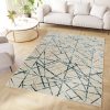 Vloerkleed Crystal Blue Beige Abstracte Lijnen 3D Effect