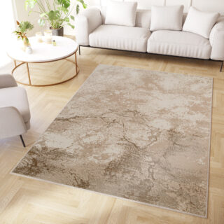 Vloerkleed Crystal Beige Bruin Marmer 3D Effect