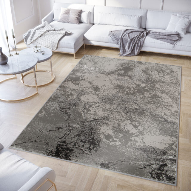 Vloerkleed Crystal Lichtgrijs Marble 3D Effect