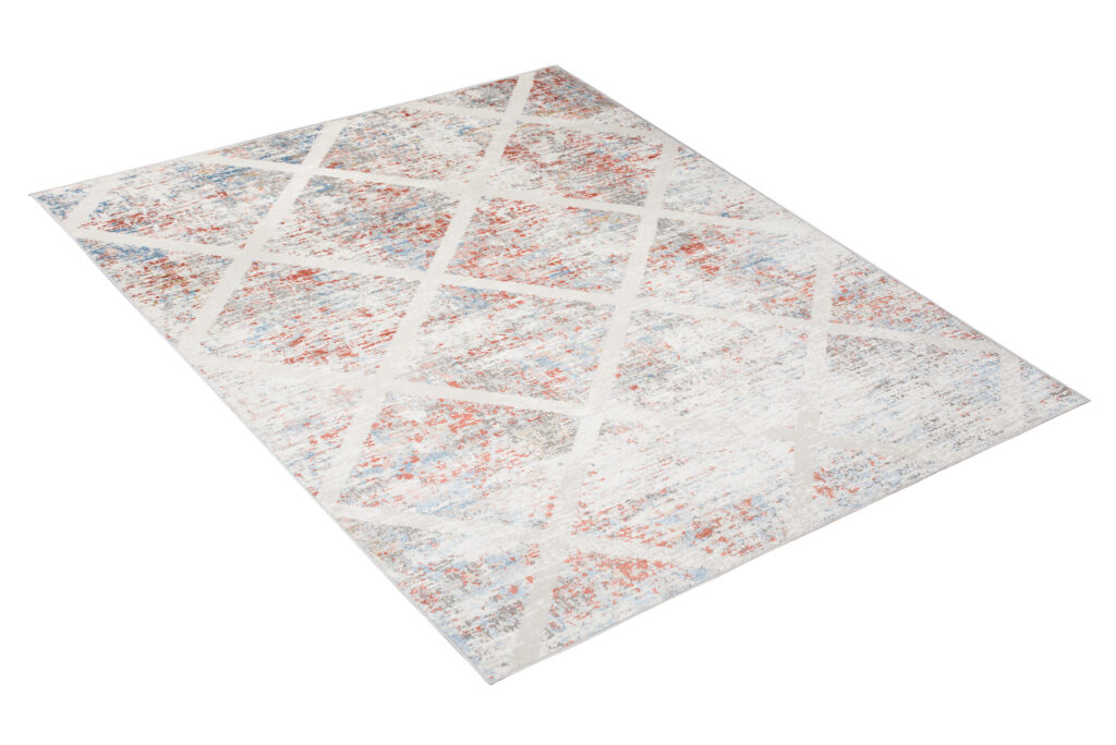 Vloerkleed Valley Grijs Zalmkleurig Geometrisch Geruit