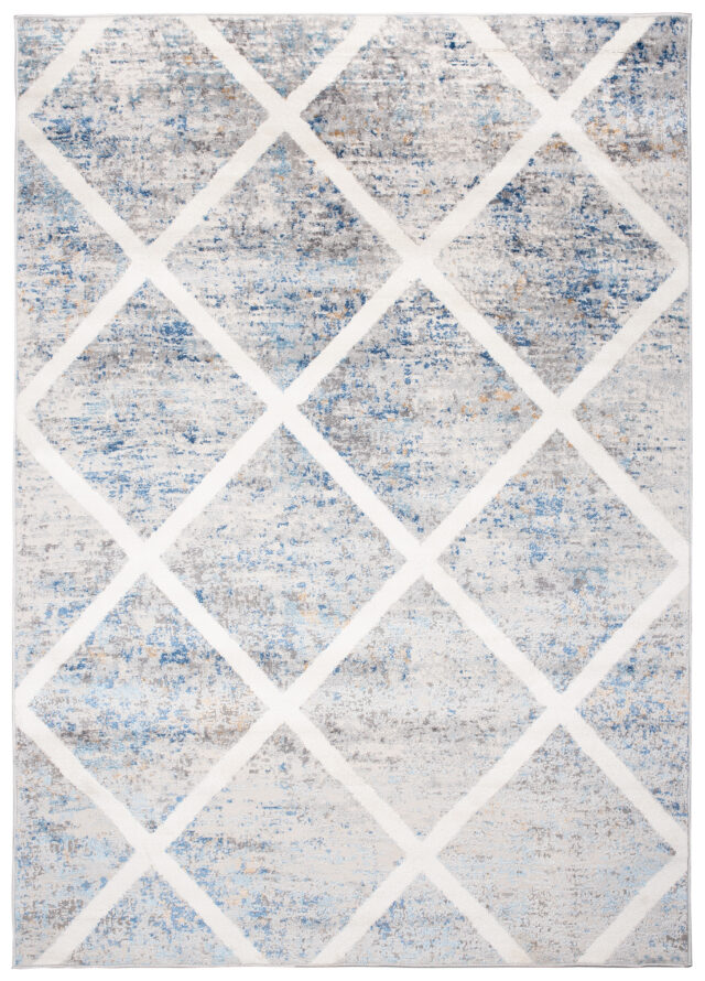 Vloerkleed Valley Grijs Blauw Geometrisch Geruit