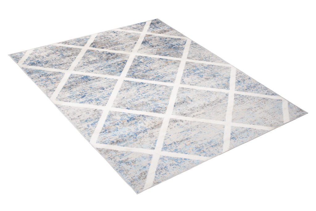 Vloerkleed Valley Grijs Blauw Geometrisch Geruit