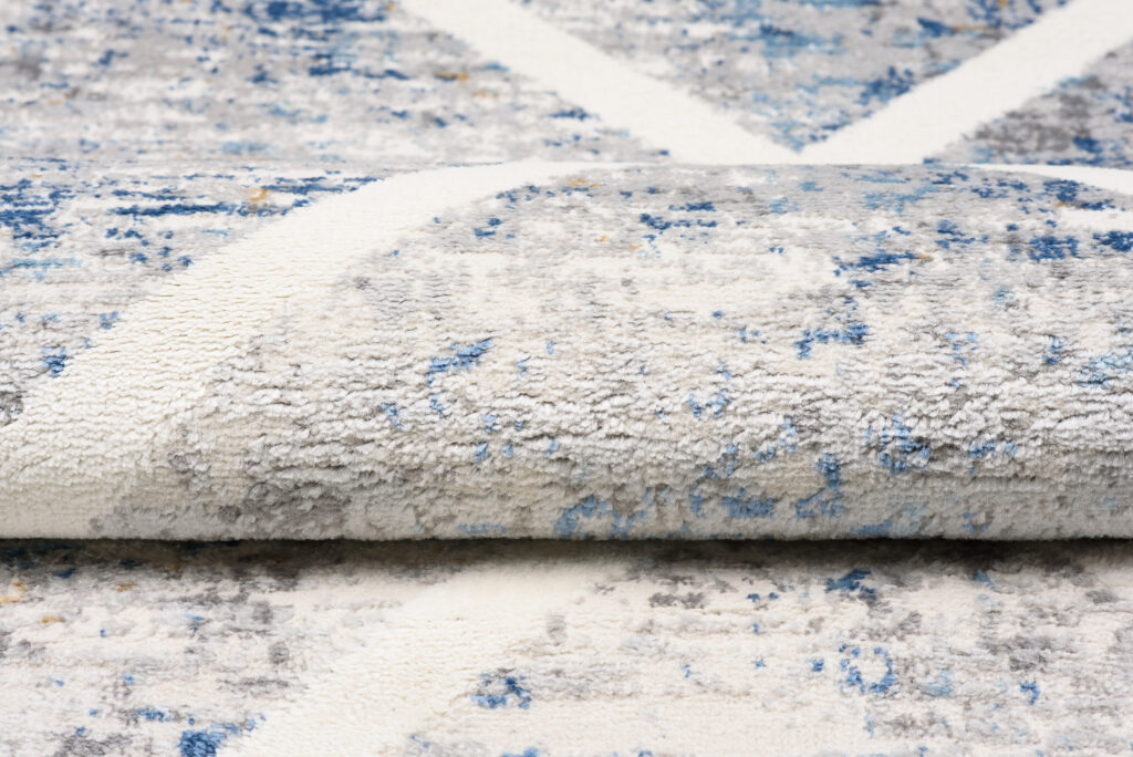 Vloerkleed Valley Grijs Blauw Geometrisch Geruit