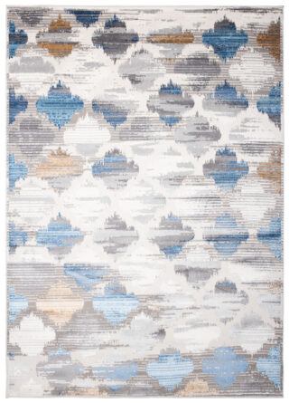 Vloerkleed Valley Grijs Blauw Marokkaanse Trellis
