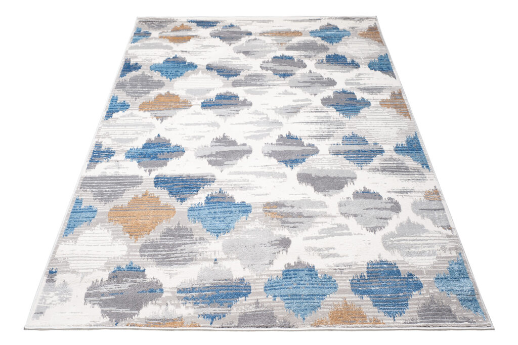 Vloerkleed Valley Grijs Blauw Marokkaanse Trellis