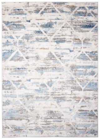 Vloerkleed Valley Grijs Blauw Geometrisch Gewreven