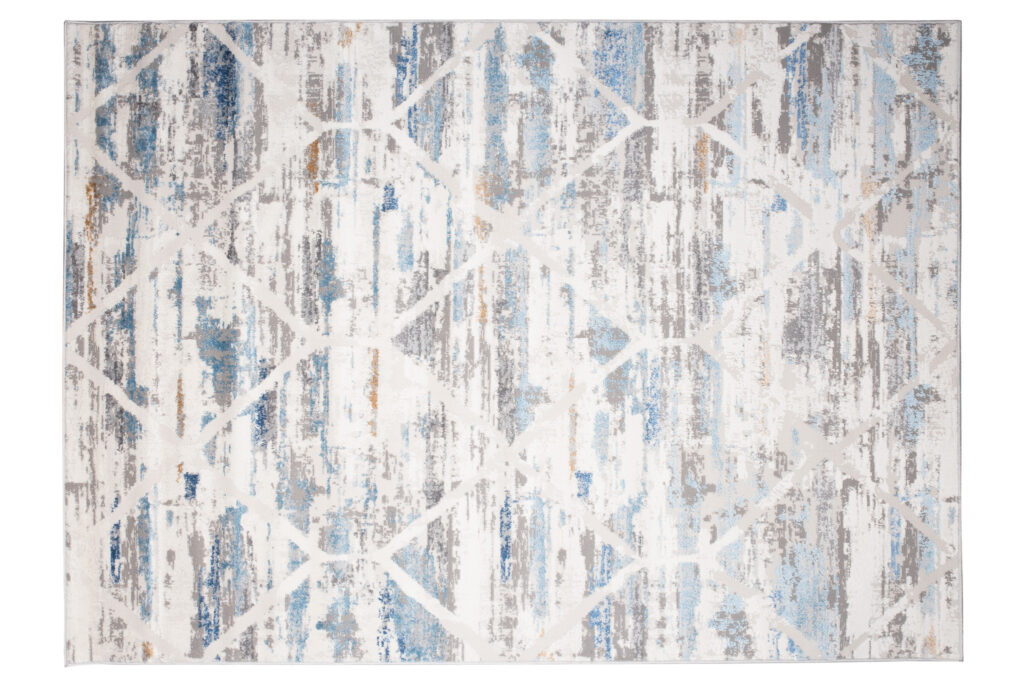 Vloerkleed Valley Grijs Blauw Geometrisch Gewreven