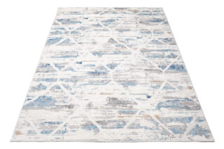Vloerkleed Valley Grijs Blauw Geometrisch Gewreven