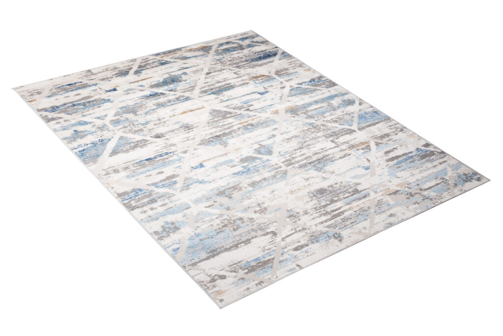 Vloerkleed Valley Grijs Blauw Geometrisch Gewreven