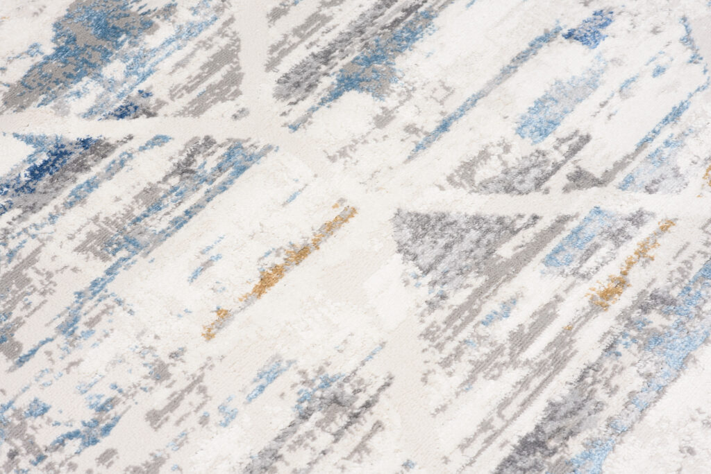 Vloerkleed Valley Grijs Blauw Geometrisch Gewreven