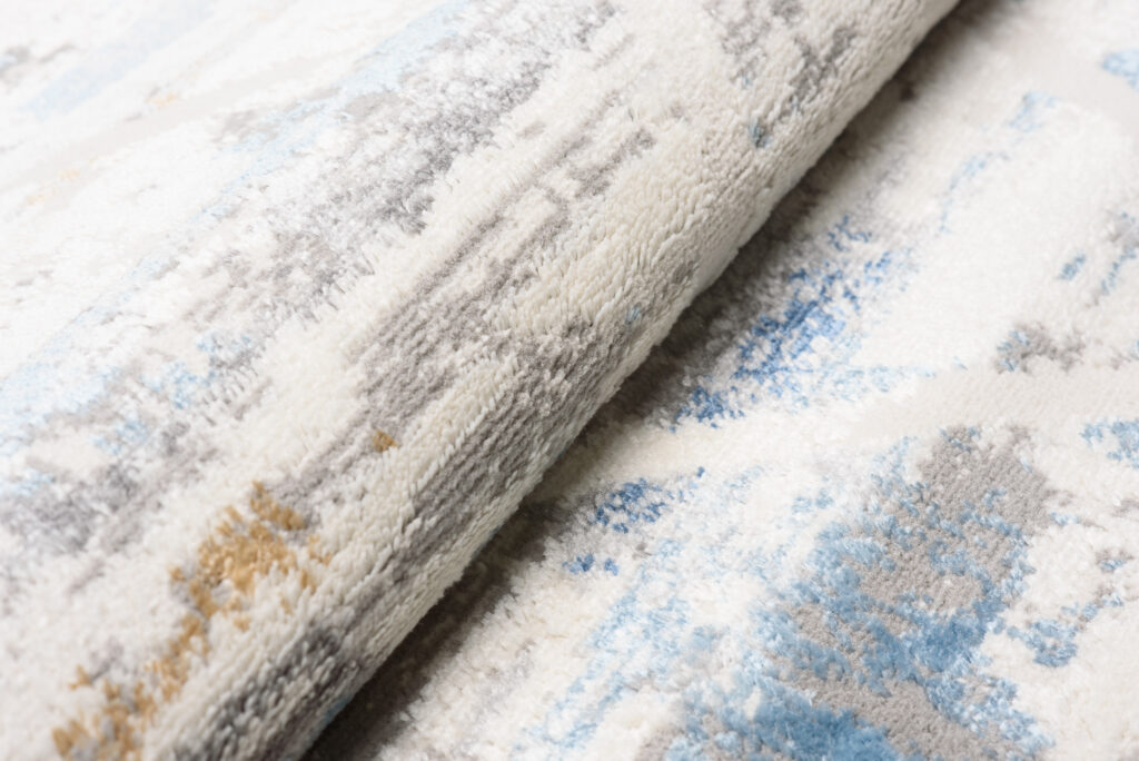 Vloerkleed Valley Grijs Blauw Geometrisch Gewreven