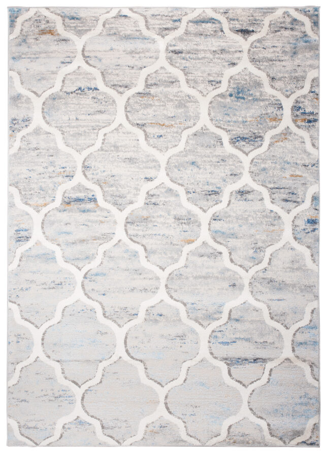 Vloerkleed Valley Grijs Blauw Marokkaanse Trellis