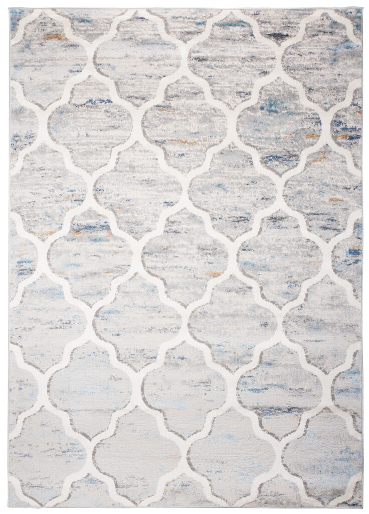 Vloerkleed Valley Grijs Blauw Marokkaanse Trellis