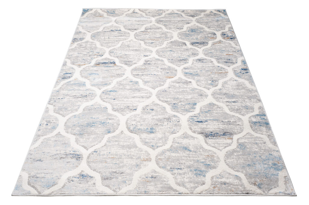 Vloerkleed Valley Grijs Blauw Marokkaanse Trellis