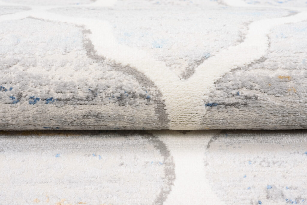 Vloerkleed Valley Grijs Blauw Marokkaanse Trellis