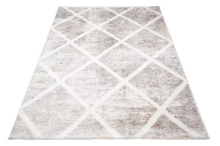 Vloerkleed Valley Grijs Koperkleur Geometrisch Geruit